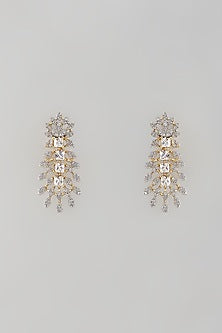 Gold Finish Zircon Dangler Earrings