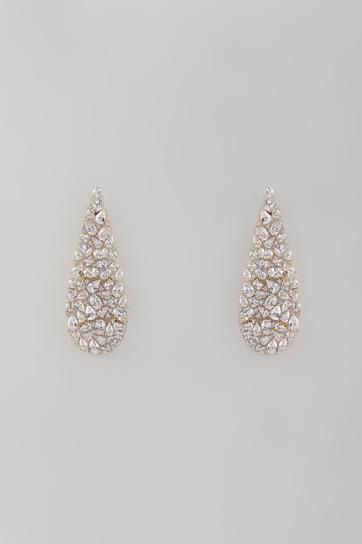 White Finish Zircon Dangler Earrings