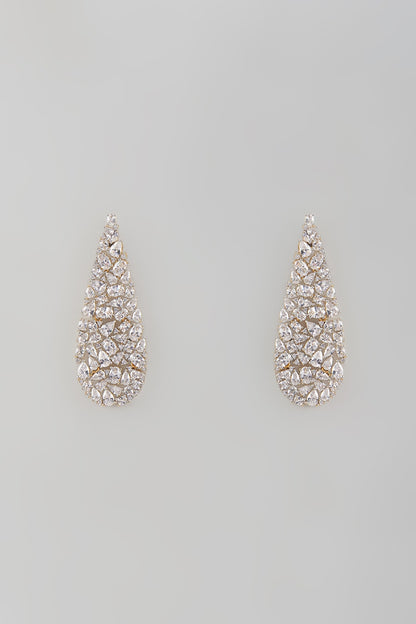 White Finish Zircon Dangler Earrings