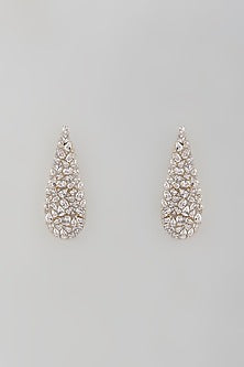 White Finish Zircon Dangler Earrings