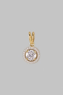 Two Tone Finish Swarovski Diamond Pendant Set In Sterling Silver