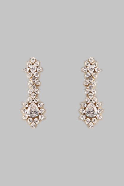 Two Tone Finish Swarovski Zircon Dangler Earrings In Sterling Silver