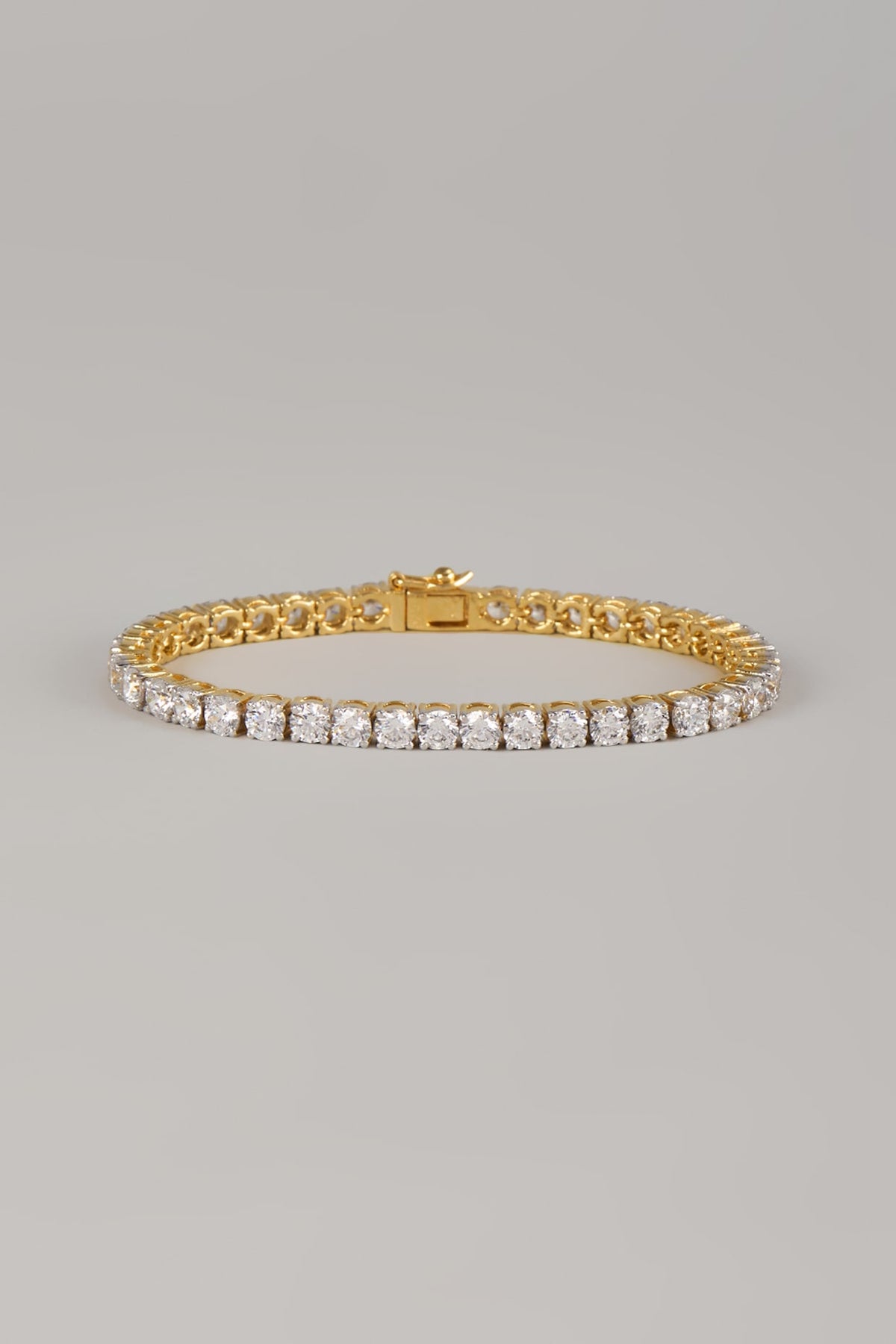 Two Tone Finish Swarovski Zircon Tennis Bracelet In Sterling Silver