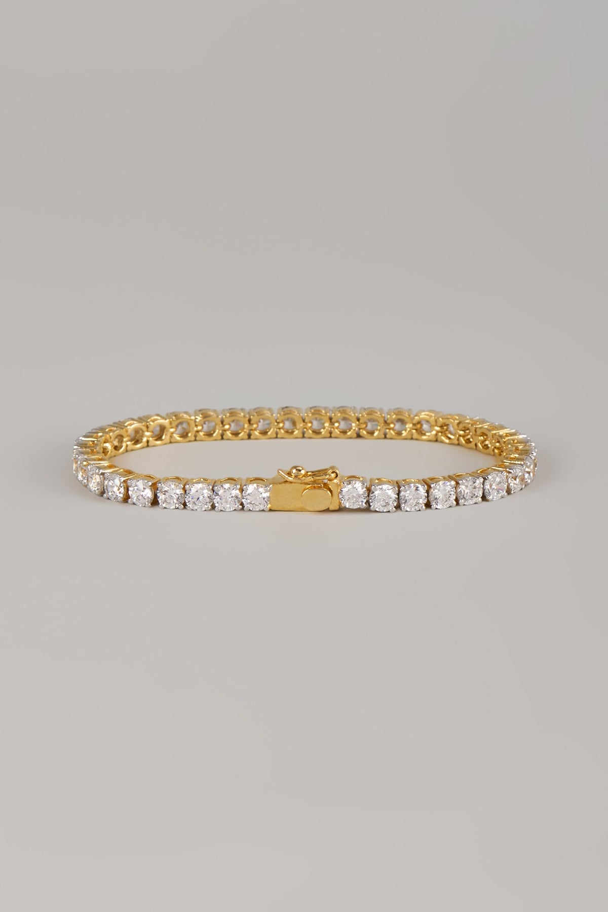 Two Tone Finish Swarovski Zircon Tennis Bracelet In Sterling Silver