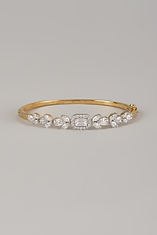 Two Tone Finish Swarovski Zircon Tennis Bracelet In Sterling Silver