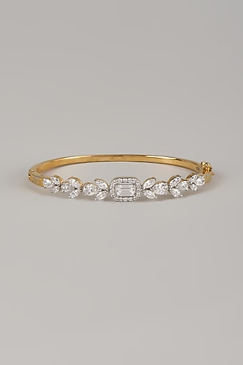 Two Tone Finish Swarovski Zircon Tennis Bracelet In Sterling Silver