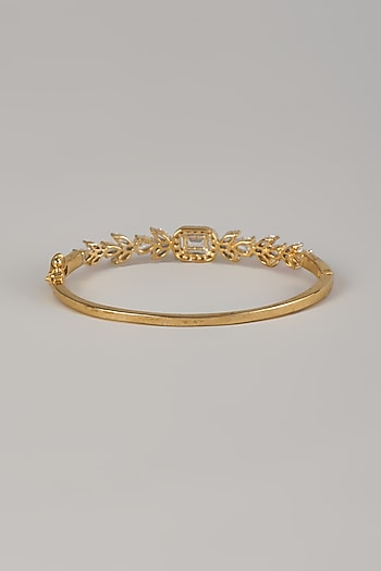 Two Tone Finish Swarovski Zircon Tennis Bracelet In Sterling Silver