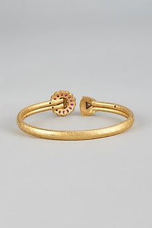 Gold Finish Ruby Synthetic Stones Bracelet