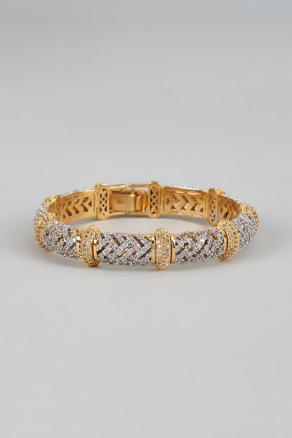 Gold & Rhodium Finish Diamond Bracelet