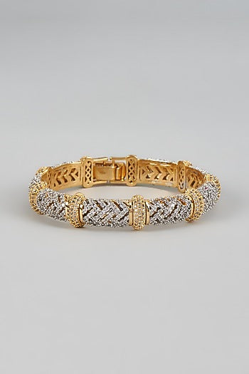 Gold & Rhodium Finish Diamond Bracelet