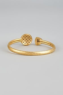 Gold Finish Kundan Polki & Uncut Stone Bracelet