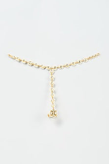 Gold Finish Yellow Kundan Polki Hathphool