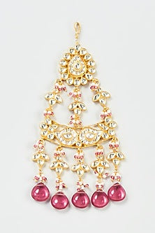 Gold Finish Yellow Kundan Polki Pasa