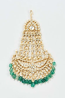 Gold Finish Yellow Kundan Polki Pasa