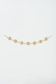Gold Finish Yellow Kundan Polki Sheeshphool