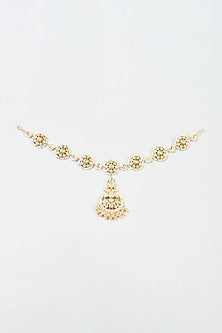 Gold Finish Yellow Kundan Polki Sheeshphool