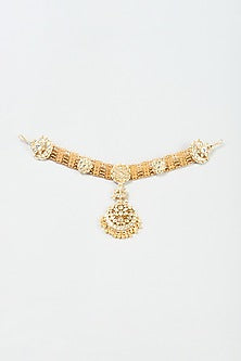 Gold Finish Yellow Kundan Polki Sheeshphool