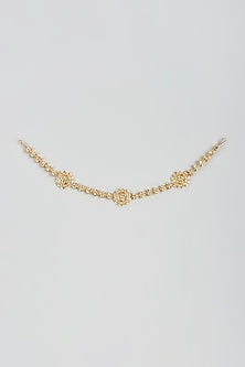 Gold Finish Yellow Kundan Polki Sheeshphool