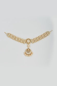 Gold Finish Kundan Polki Sheeshphool