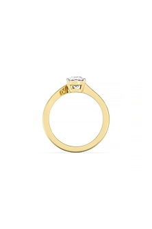 14kt Yellow Gold Finish Lab Grown Round & Oval-Cut Diamond Toi Et Moi Ring