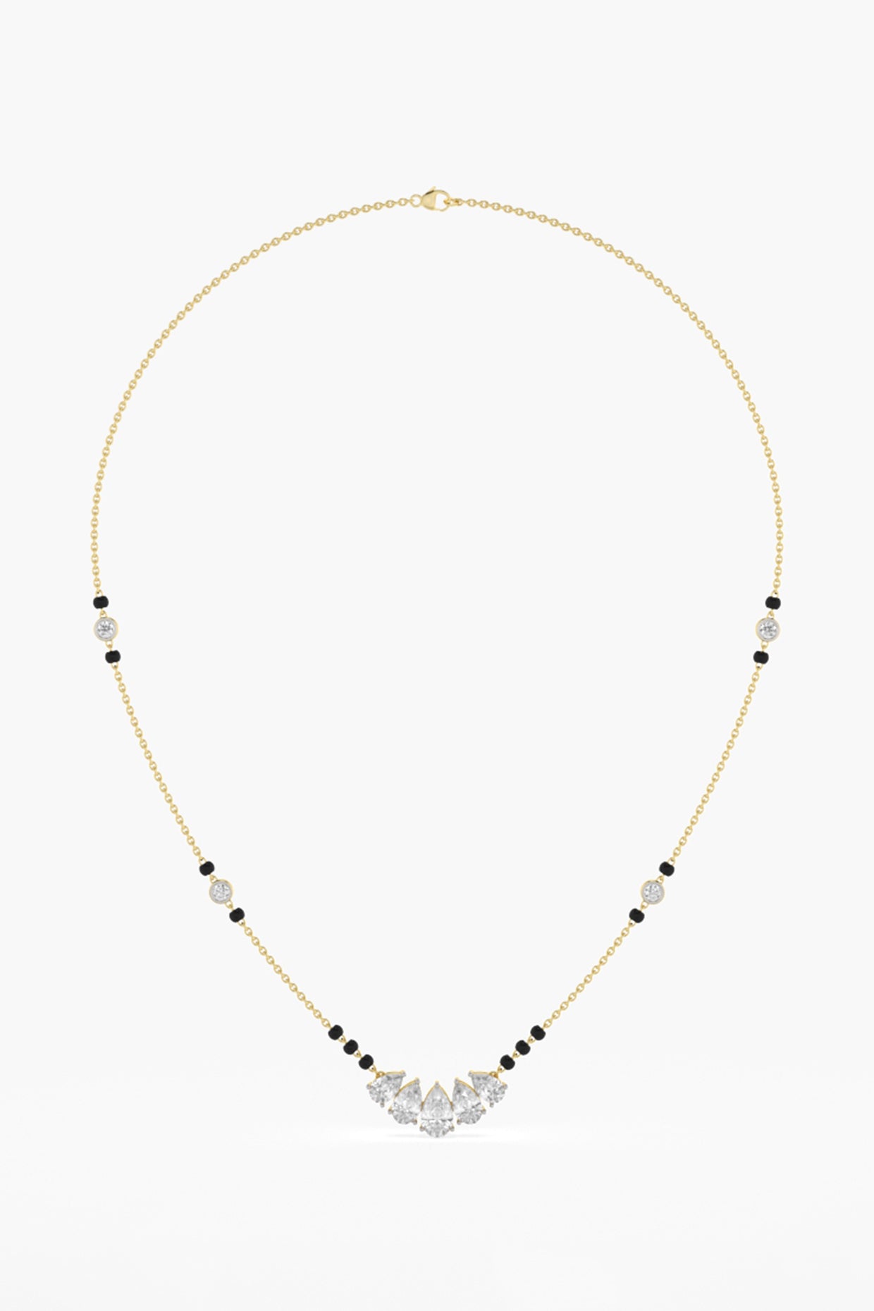 14kt Yellow Gold Finish Lab Grown Pear-Cut Diamond Necklace