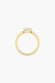 14kt Yellow Gold Finish 3 Prong Lab Grown Pear-Cut Solitaire Diamond Ring