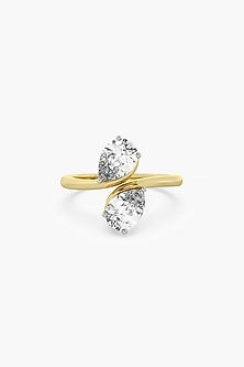 14kt Yellow Gold Finish Lab Grown Toi Et Moi Diamond Ring