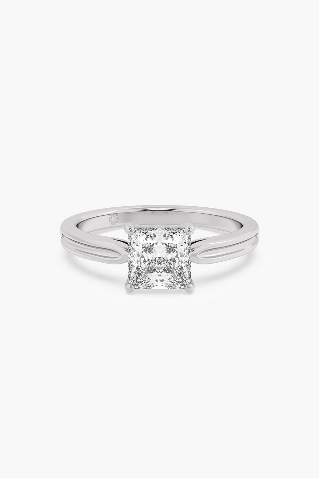 14kt White Gold Finish 3 Prong Lab Grown Pear-Cut Solitaire Diamond Ring