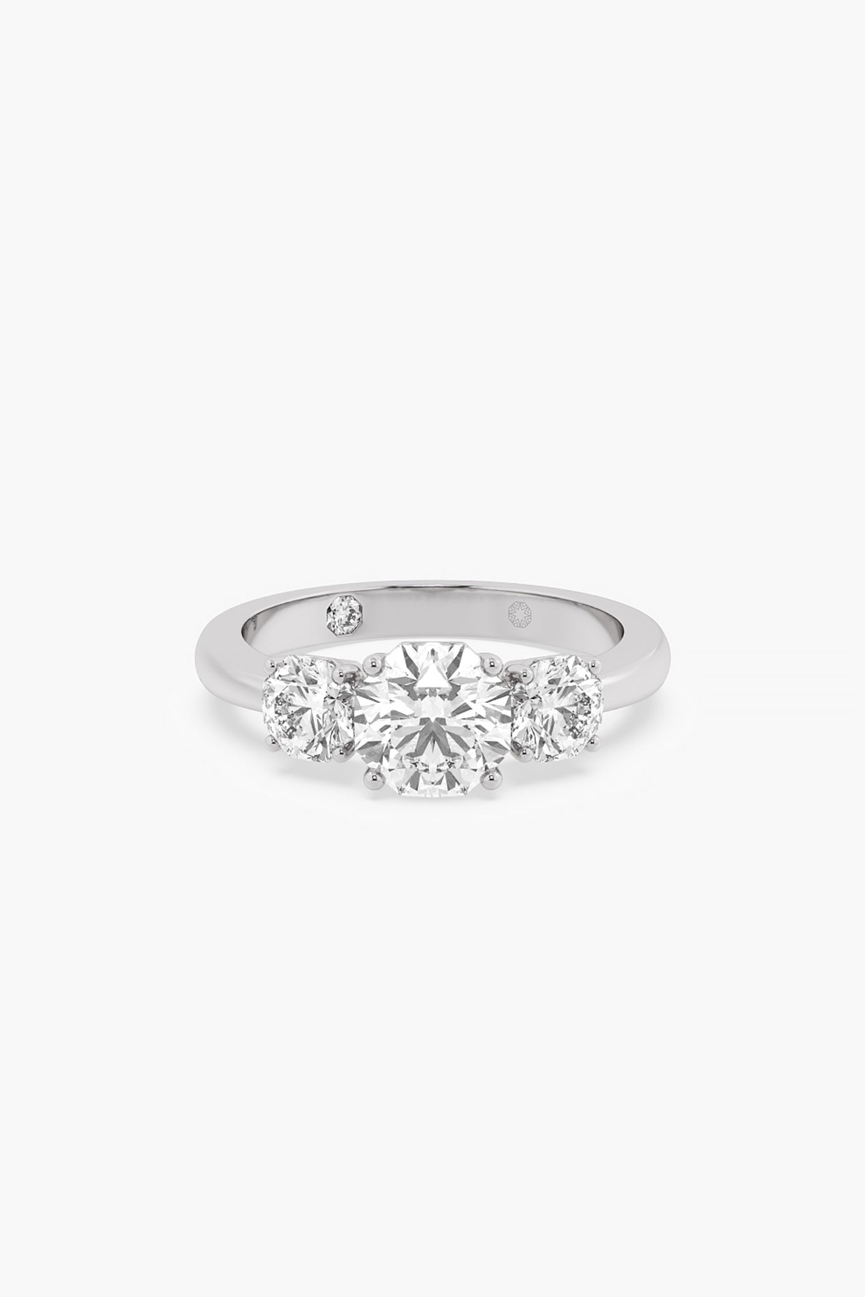 14kt White Gold Finish Lab Grown Ashth-Cut Diamond Ring