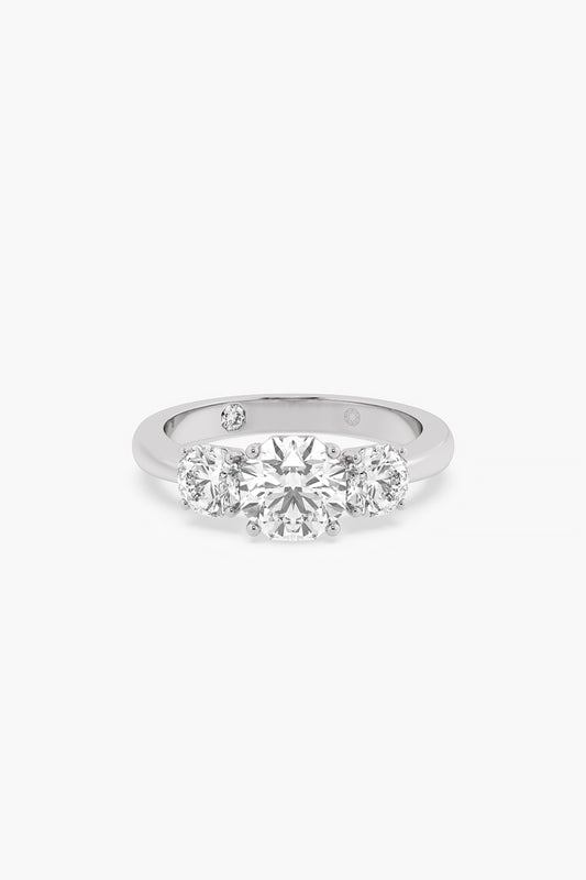 14kt White Gold Finish Lab Grown Ashth-Cut Diamond Ring