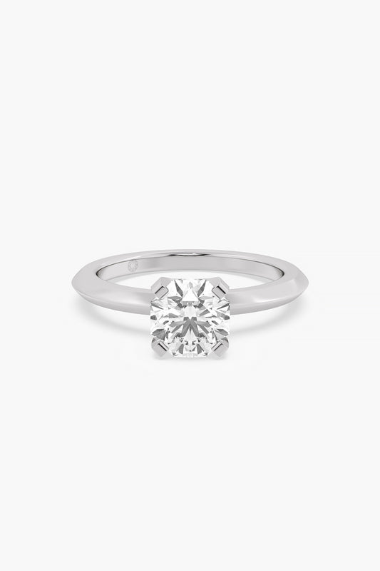 14kt White Gold Finish 4 Prong Lab Grown Ashth-Cut Diamond Ring