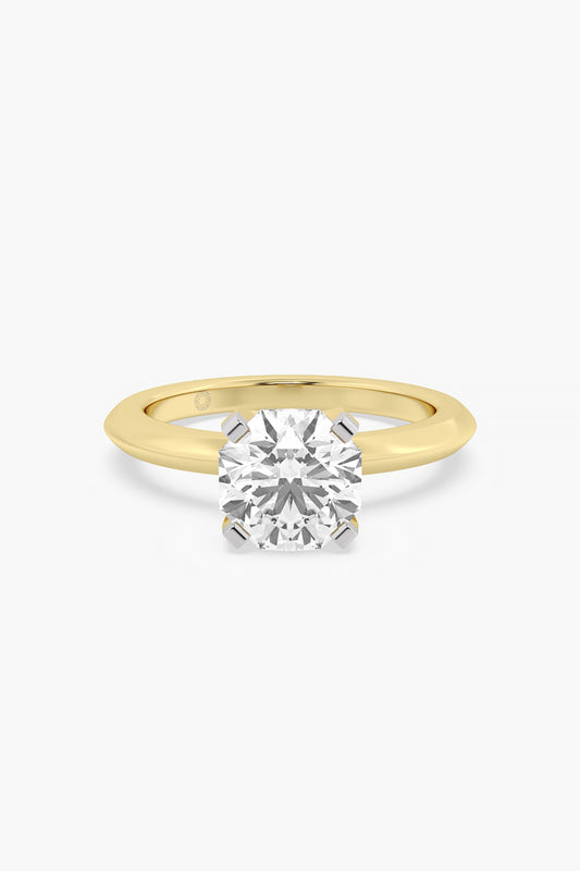 14kt Yellow Gold Finish 4 Prong Lab Grown Ashth-Cut Diamond Ring