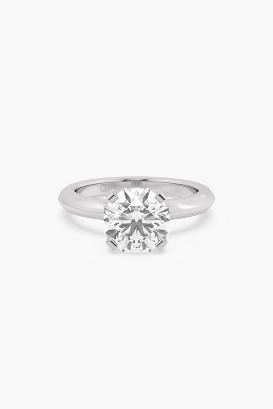 14kt White Gold Finish 4 Prong Lab Grown Ashth-Cut Diamond Ring
