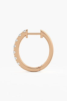 14kt Yellow Gold Finish Round & Ashth-Cut Diamond Hoop Earrings