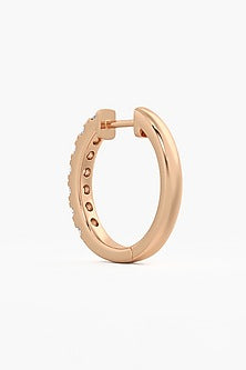 14kt Yellow Gold Finish Round & Ashth-Cut Diamond Hoop Earrings