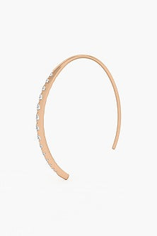 14kt Rose Gold Finish Round-Cut Diamond Huggie Earrings
