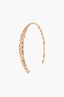 14kt Rose Gold Finish Round-Cut Diamond Huggie Earrings