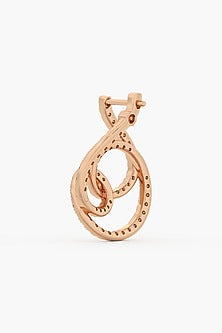 14kt Rose Gold Finish Lab Grown Round & Ashth-Cut Diamond Tear-Drop Shaped Earrings