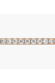 14kt Rose Gold Finish Lab Grown Round & Ashth-Cut Diamond Openable Bangle
