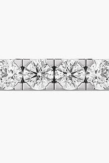 14kt White Gold Finish Lab Grown Round & Ashth-Cut Diamond Openable Bangle