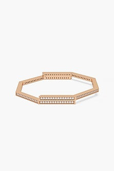 14kt Rose Gold Finish Lab Grown Octagon Shaped Diamond Bangle