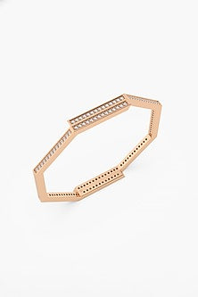 14kt Rose Gold Finish Lab Grown Octagon Shaped Diamond Bangle