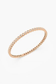 14kt Rose Gold Finish Lab Grown Ashth-Cut Diamond Bangle