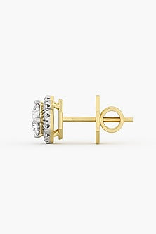 14kt Yellow Gold Finish Lab Grown Round-Cut Diamond Stud Earrings