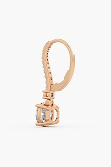 14kt Rose Gold Finish Lab Grown Round-Cut Diamond Huggie Earrings