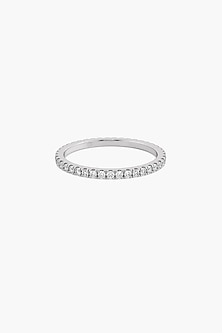 14kt White Gold Finish Lab Grown Round-Cut Diamond Ring