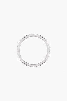 14kt White Gold Finish Lab Grown Round-Cut Diamond Ring