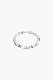 14kt White Gold Finish Lab Grown Round-Cut Diamond Ring