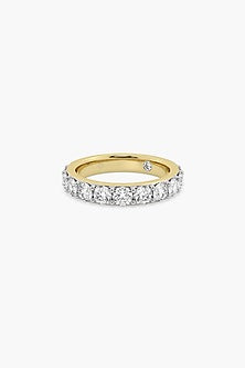 14kt Yellow Gold Finish Lab Grown Ashth & Round-Cut Diamond Ring