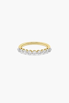 14kt Yellow Gold Finish Lab Grown Round-Cut Diamond Ring